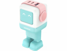 UGREEN Uno RG 65W 3-Port GaN Fast Charger pink blue