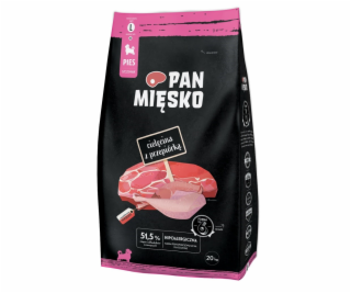 PÁN MIESKO Teľacie mäso s prepeličkou L šteňa - sušené ml...
