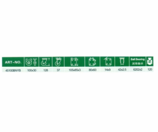 Kolečko HAUSHALT 45100BNYB, 100 mm, s talířem a brzdou