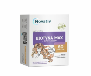 Novativ Biotyna MAX+Cynk+Krzem 60 tabletek + 15 tabletek ...