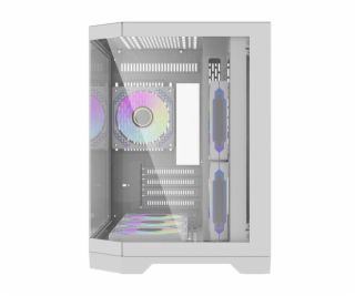 Počítačová skříň Darflash FT418 + 6 ventilátorů aRGB (bílá)
