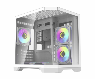 Počítačová skříň Darflash FT350 + 5 ventilátorů aRGB (bílá)