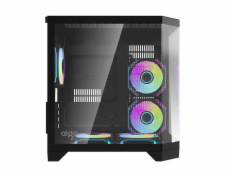 Počítačová skříň Darflash FT350 + 5 ventilátorů aRGB (černá)