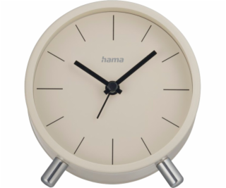 Hama Funkwecker Flores analog ohne Ticken, grau/beige   2...