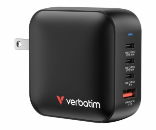 Verbatim Mini GaN Charger 100W 3xUSB-C PD, 1xUSB-A QC 3.0...