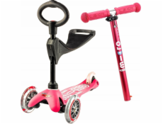 Micro tříkolová koloběžka/jízdní kolo Mini 3v1 Deluxe Pink