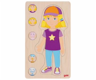 Goki Dřevěné puzzle Lidské tělo - holka