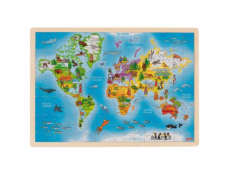 Goki Dřevěné puzzle Mapa světa