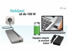 BAZAR - i-tec USB-C Metal Ergonomic 4K 3x Display Docking Station, PD 100W + i-tec Universal Charger 100W (bundle) - Poš