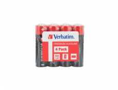 Alkalické AA baterie 4ks/pack (smršťovací fólie) Verbatim