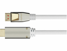 Kábel PYTHON Nylong kábel Python DisplayPort 1.4 a HDMI 2.0. biely 1 m