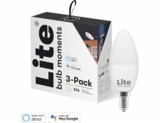 Lite žárovky momenty lite žárovky momenty inteligentní žárovka, e14, 5w, rgb+2700-6500k, 3 balení