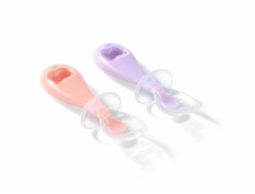 Dětská silikonová lžička Baby Ono 2 ks růžová, fialová
