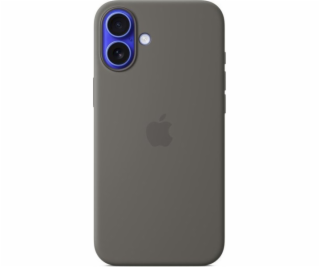 iPhone 16 Plus Silicone Case with MS - Stone Gray