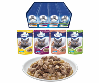 PREVITAL Cat Food Mix 4 Příchutě Kuře, Telecí, Losos, Drů...
