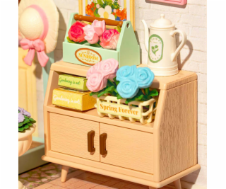 RoboTime Miniatura domečku Posezení s čajem v kvetoucí za...