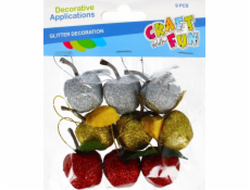 Craft with Fun DEKORACE DEKORACE DRÁTĚNÉ JABLKO BROKEN 9KS CF MIX 12/144