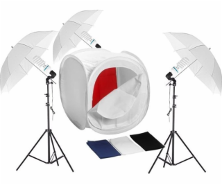 3x 400W stín -bez fotografie sady + deštníky / stan 80 cm
