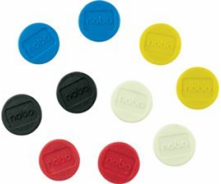 Nobo Magnety na tabule 13 mm, mix farieb, bal