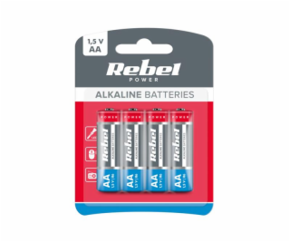 Baterie AA LR6 alkalická REBEL Alkaline Power 4BP BAT0061B