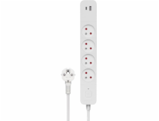 Predlžovací kábel s prepäťovou ochranou 4 zásuvky USB-A a USB-C, 1,5 m, LZ-11