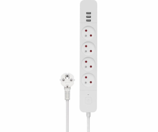 SAVIO Power strip 4 zásuvky a 3 x USB-A 1 5m biela LZ-12