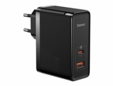 Nástenná nabíjačka Baseus GaN USB-C + USB, 100 W + 1m kábel (čierna)
