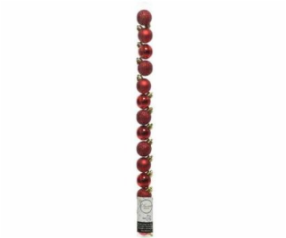 Ozdoba vánoční koule 14 ks / 3 cm červená plast