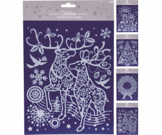 Samolepky na okno vánoční 30x21 cm mix 4 druhů