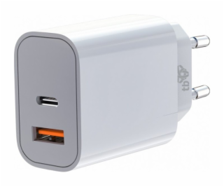 Ładowarka sieciowa 2x3A USB C + USB A biała