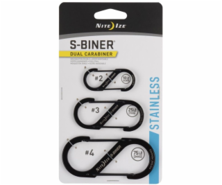 Nite Ize Carabiner S-Biner Dual z nerezové oceli černá 3 ...