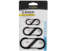 Nite Ize Carabiner S-Biner Dual z nerezové oceli černá 3 kusy (SB234-03-01)