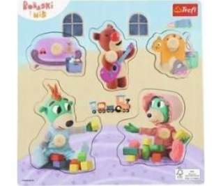 Trefl Drevené puzzle pre deti z dreva Bobaski a Macko