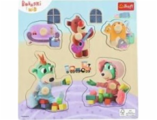 Trefl Drevené puzzle pre deti z dreva Bobaski a Macko