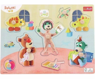 Trefl Drevené puzzle pre deti PREMIUM Bobaski a Macko
