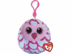 Klíčenka TY Mascot TY Squish-a-Boos PINKY - růžová sova 8,5cm 39563