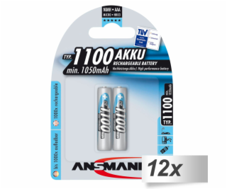 12x2 Ansmann NiMH aku 1100 Micro AAA 1050 mAh