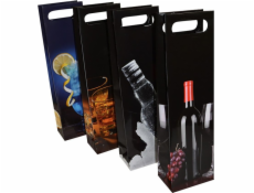 Kancelářské zboží KANCELÁŘSKÉ PRODUKTY sáček na alkohol, lamino, 12x8x41,5cm, s uchem, mix vzorů