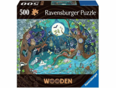  Dřevěné puzzle Fantasy Forest
