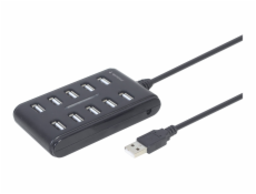 Gembird UHB-U2P10P-01 10-port USB 2.0 húb black