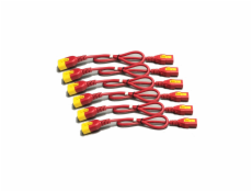 Power Cord Kit (6 ea), Locking, C13 TO C14, 0.6m, Red