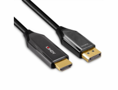 Lindy adaptérový kabel - DisplayPort samec na HDMI samec - 3 m - stíněný - černý - kulatý, podporuje 8K 60 Hz (7680 x 4320)