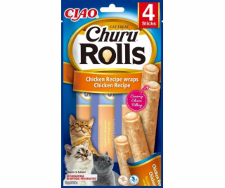 Churu Cat Rolls Chicken wraps&Chicken cream 4x10g