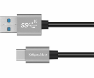 Kabel USB Kruger&Matz USB-A - USB-C 0.5 m Czarny (KM1262)