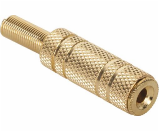 Zdířka 3.5 stereo kabel kov zlatá