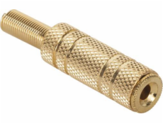 Zdířka 3.5 stereo kabel kov zlatá