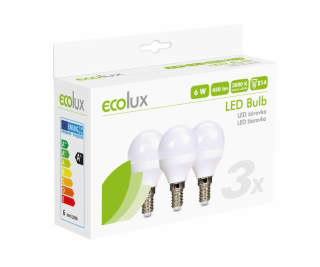 Žárovka LED E14  6W miniGLOBE bílá teplá ECOLUX SOLIGHT W...
