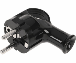 Úhlová zástrčka s EAR a uzemnění unischuko černá WT-40-2
