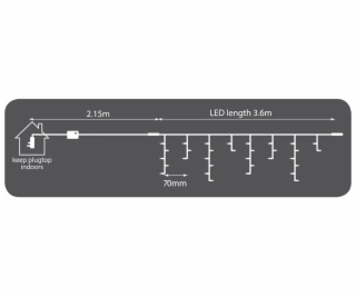 Lyyt 180ILCON-WW venkovní světelný řetěz, 180x LED