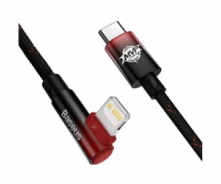 Baseus úhlový kabel USB-C - Lightning, 20W 1m, červený
